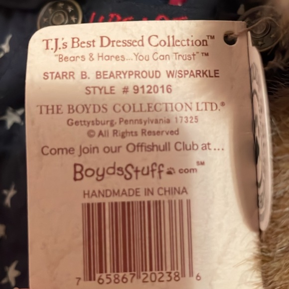 Boyd’s Bears T.J.s Best Dressed Collection Starr B. Bearyproud W/Sparkle - Picture 11 of 12